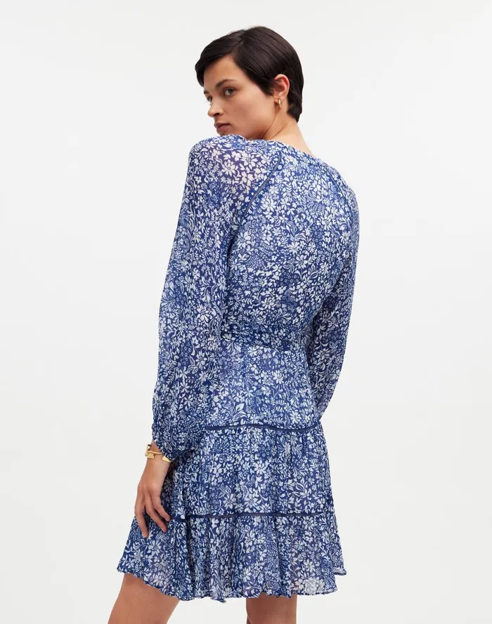 Women Dresses Madewell TieWaist Tiered Mini Dress In Floral