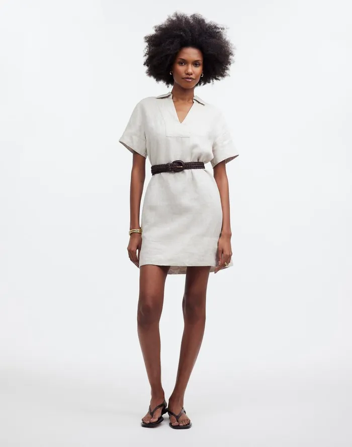 Women Dresses Madewell VNeck Mini Dress In 100 Linen