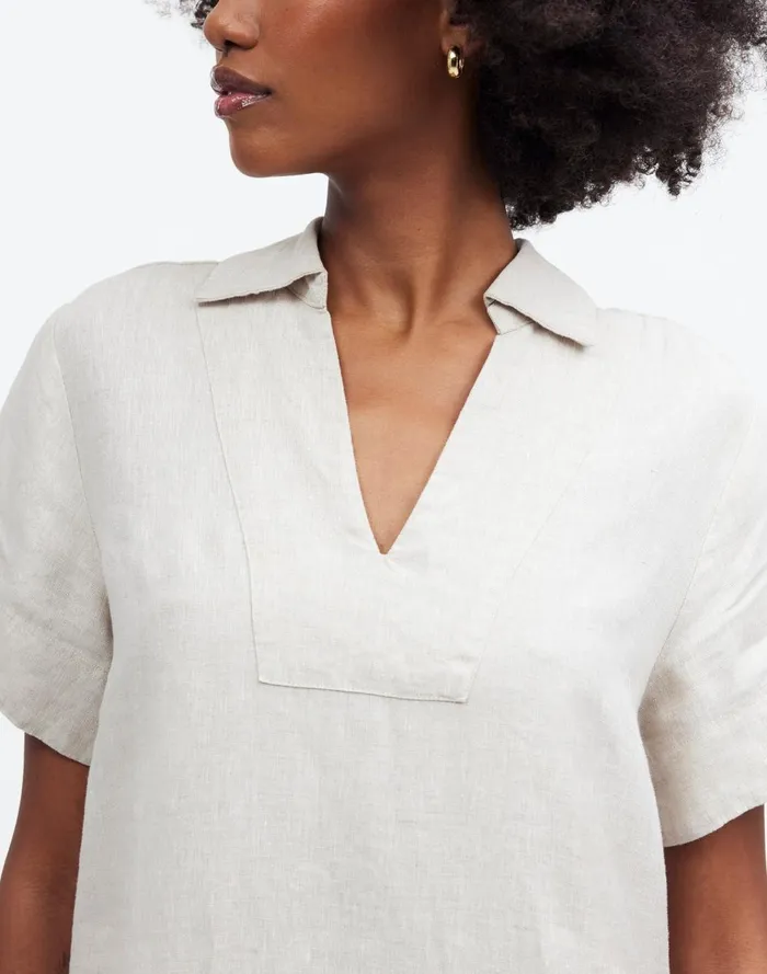 Women Dresses Madewell VNeck Mini Dress In 100 Linen
