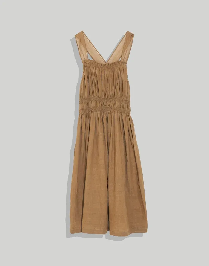 Women Dresses Madewell World Of Crow Caramel Brown Midi Dress