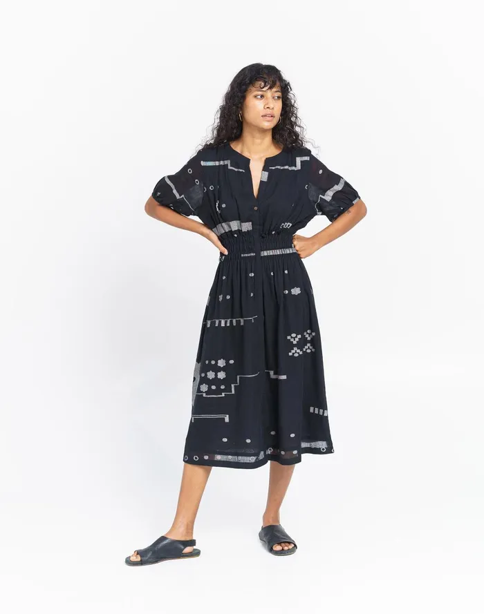 Women Dresses Madewell World Of Crow Elasticated Waist Midi Dress
