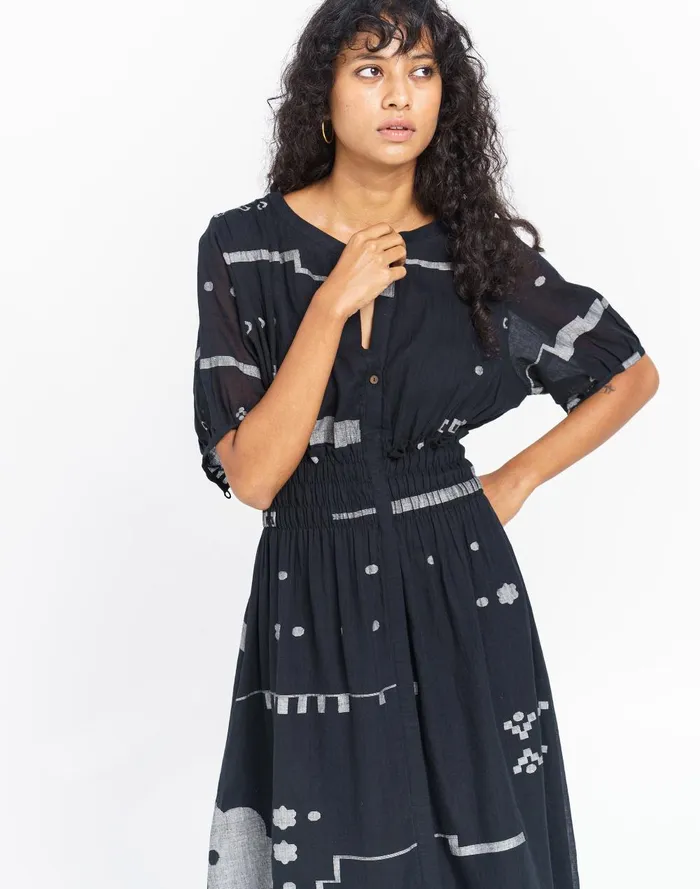 Women Dresses Madewell World Of Crow Elasticated Waist Midi Dress