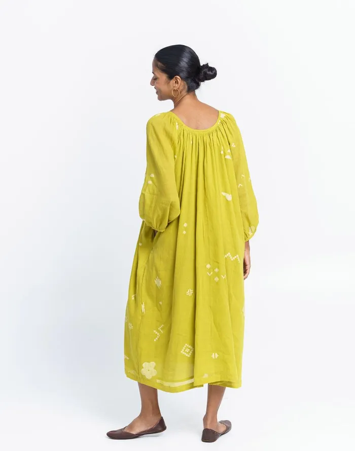Women Dresses Madewell World Of Crow Ochre ScoopNeck Gathered Dress