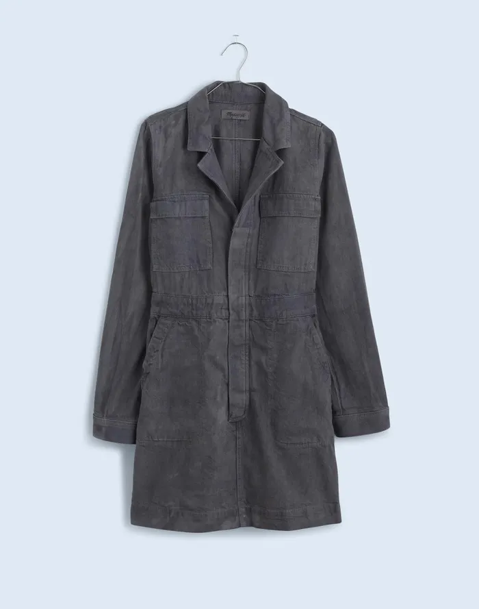 Women Dresses Madewell X MN Dye Studio Denim PatchPocket Mini Dress