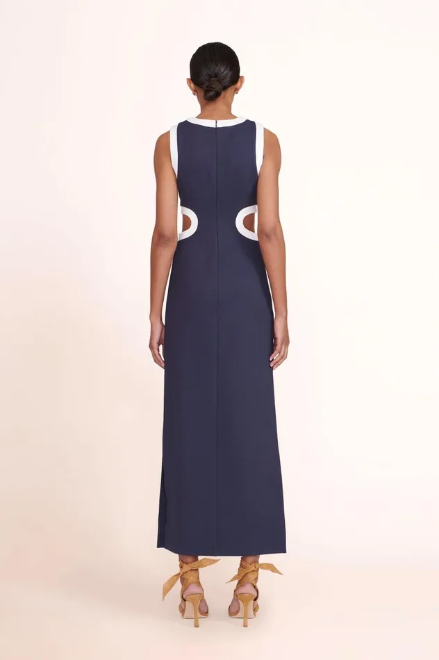 Women Dresses STAUD DOLCE DRESS NAVY WHITE Women Dresses STAUD DOLCE DRESS NAVY WHITE