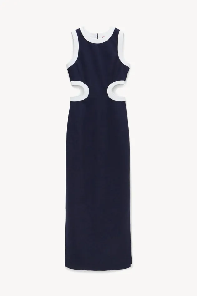Women Dresses STAUD DOLCE DRESS NAVY WHITE Women Dresses STAUD DOLCE DRESS NAVY WHITE