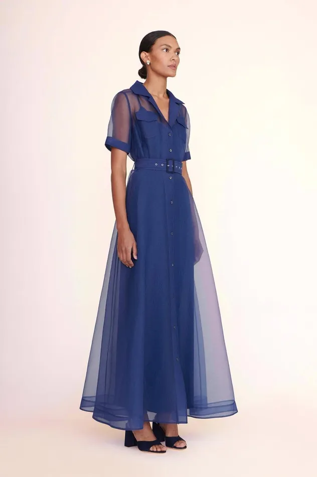Women Dresses STAUD MILLIE DRESS NAVY ORGANZA Women Dresses STAUD MILLIE DRESS NAVY ORGANZA
