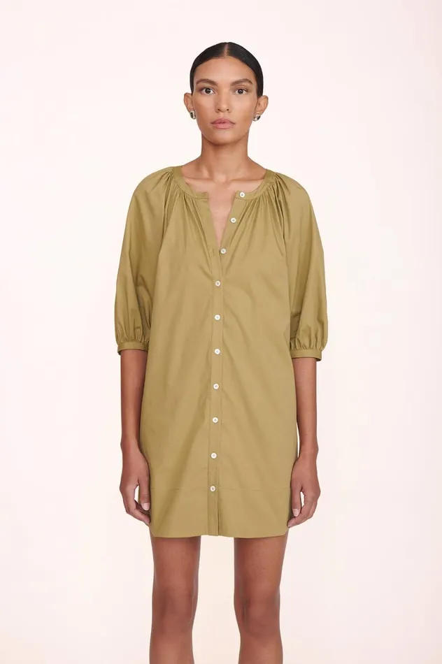 Women Dresses STAUD MINI VINCENT DRESS KHAKI Women Dresses STAUD MINI VINCENT DRESS KHAKI