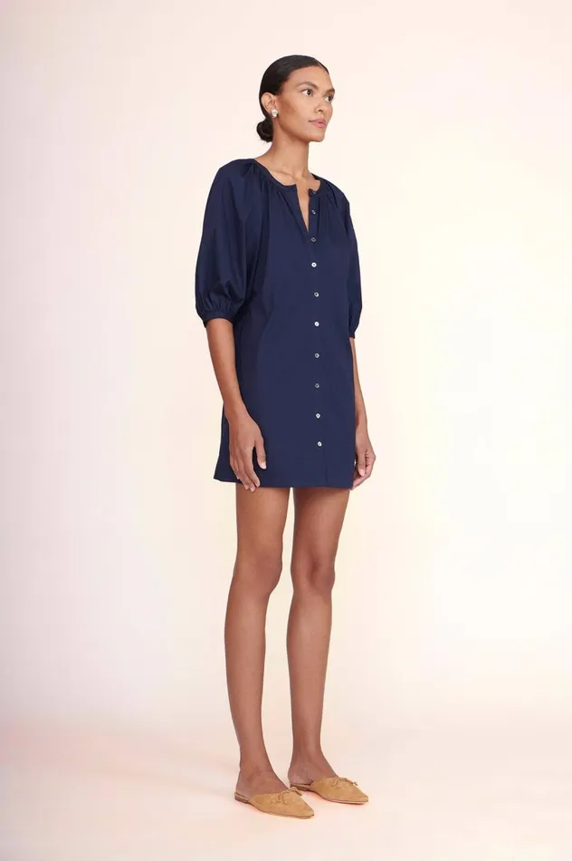 Women Dresses STAUD MINI VINCENT DRESS NAVY Women Dresses STAUD MINI VINCENT DRESS NAVY