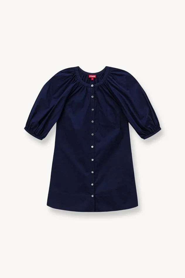 Women Dresses STAUD MINI VINCENT DRESS NAVY Women Dresses STAUD MINI VINCENT DRESS NAVY