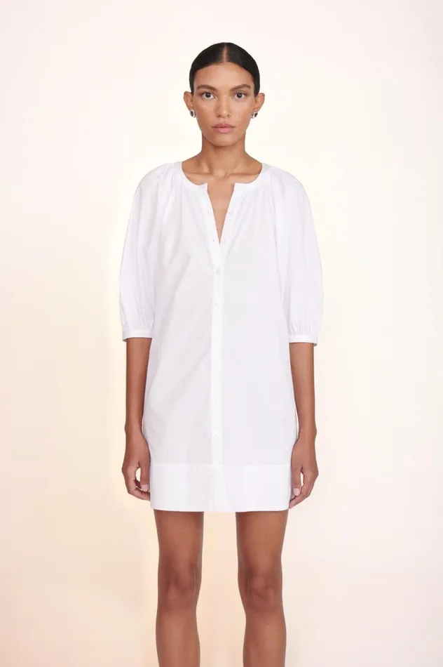 Women Dresses STAUD MINI VINCENT DRESS WHITE Women Dresses STAUD MINI VINCENT DRESS WHITE