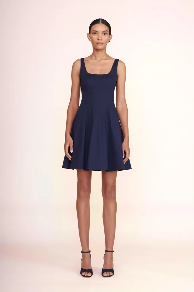 Women Dresses STAUD MINI WELLS DRESS NAVY