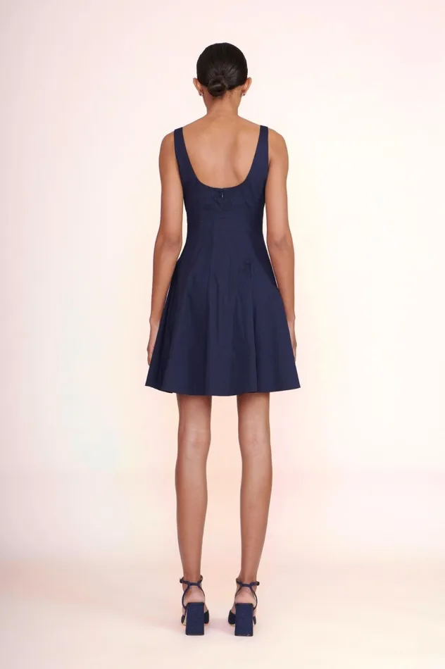 Women Dresses STAUD MINI WELLS DRESS NAVY Women Dresses STAUD MINI WELLS DRESS NAVY