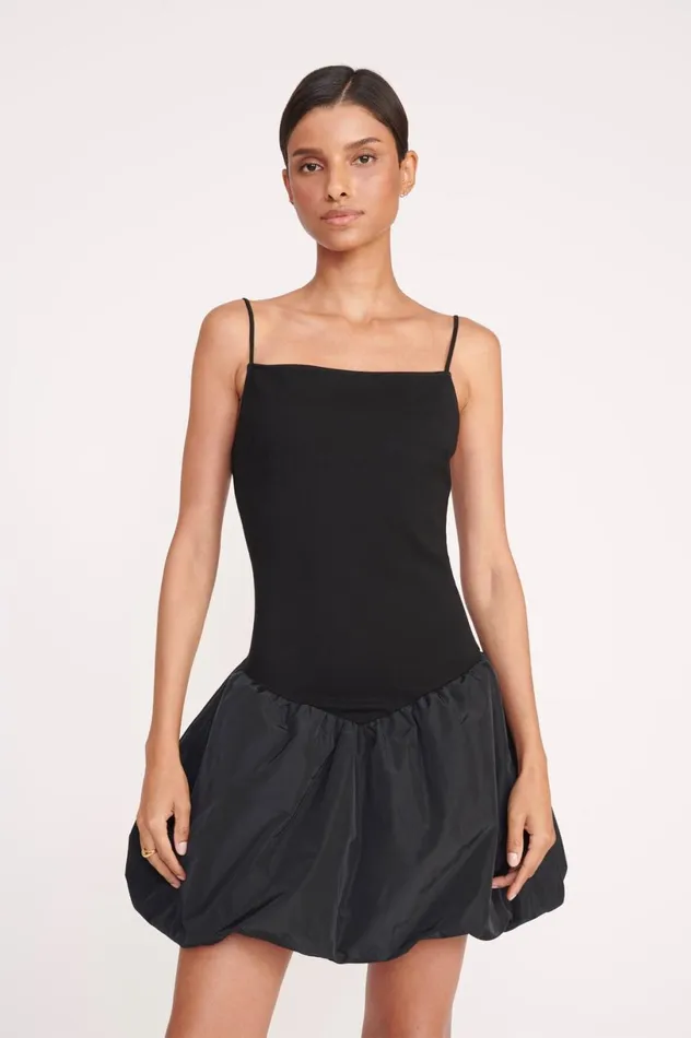 Women Dresses STAUD STAUD ABLEE DRESS BLACK Women Dresses STAUD STAUD ABLEE DRESS BLACK