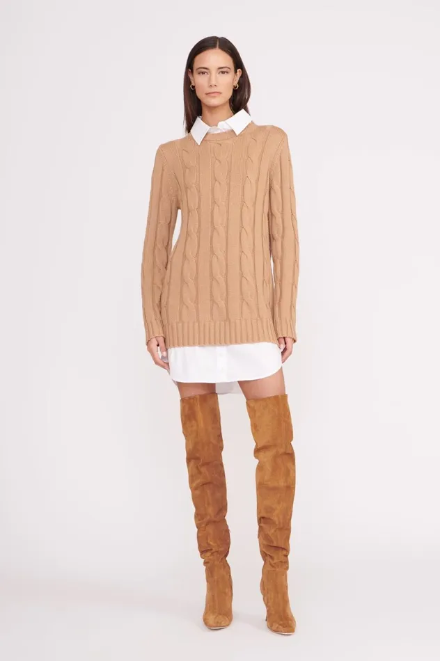 Women Dresses STAUD STAUD ALDRIN DRESS CAMEL WHITE