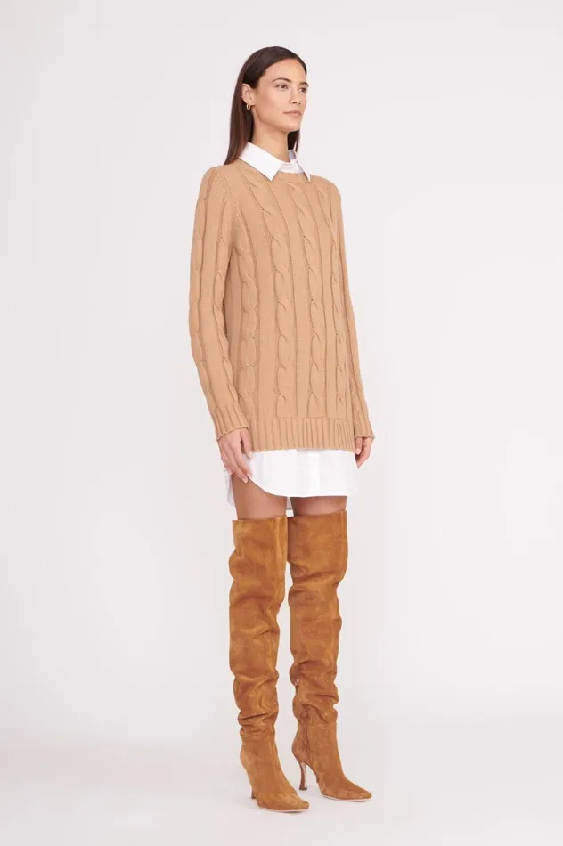 Women Dresses STAUD STAUD ALDRIN DRESS CAMEL WHITE Women Dresses STAUD STAUD ALDRIN DRESS CAMEL WHITE