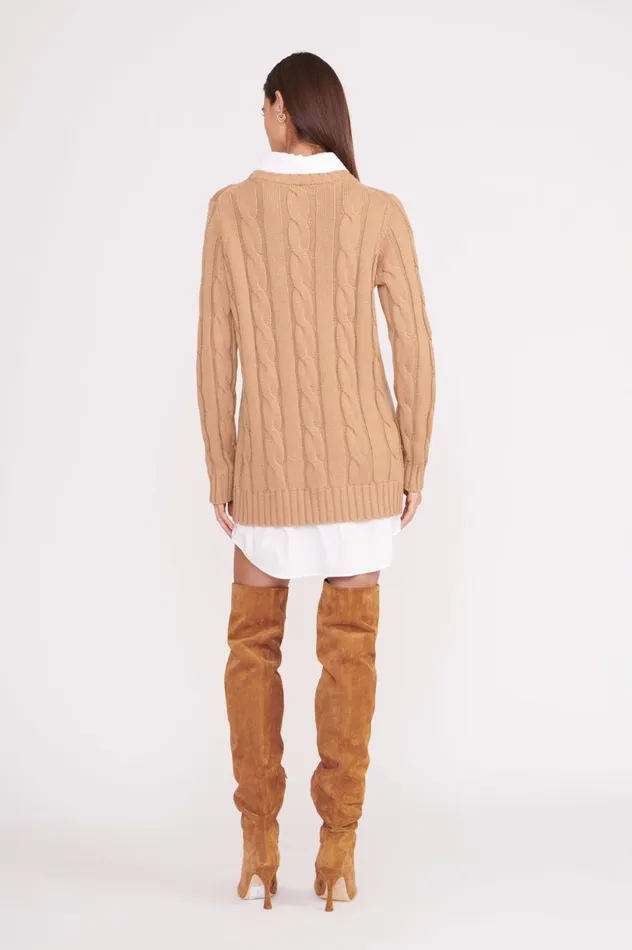 Women Dresses STAUD STAUD ALDRIN DRESS CAMEL WHITE Women Dresses STAUD STAUD ALDRIN DRESS CAMEL WHITE
