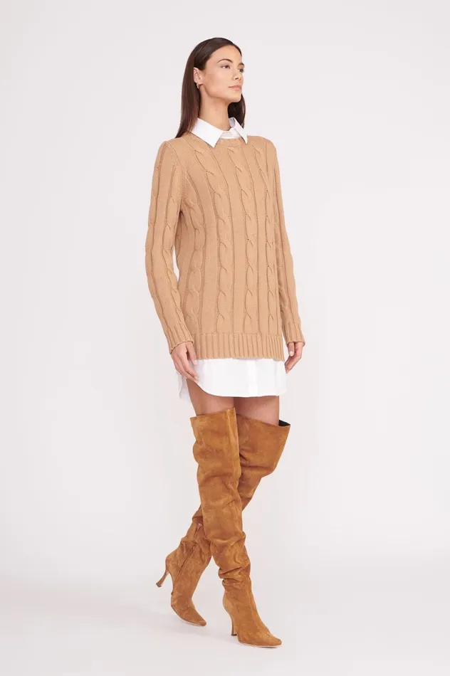 Women Dresses STAUD STAUD ALDRIN DRESS CAMEL WHITE Women Dresses STAUD STAUD ALDRIN DRESS CAMEL WHITE