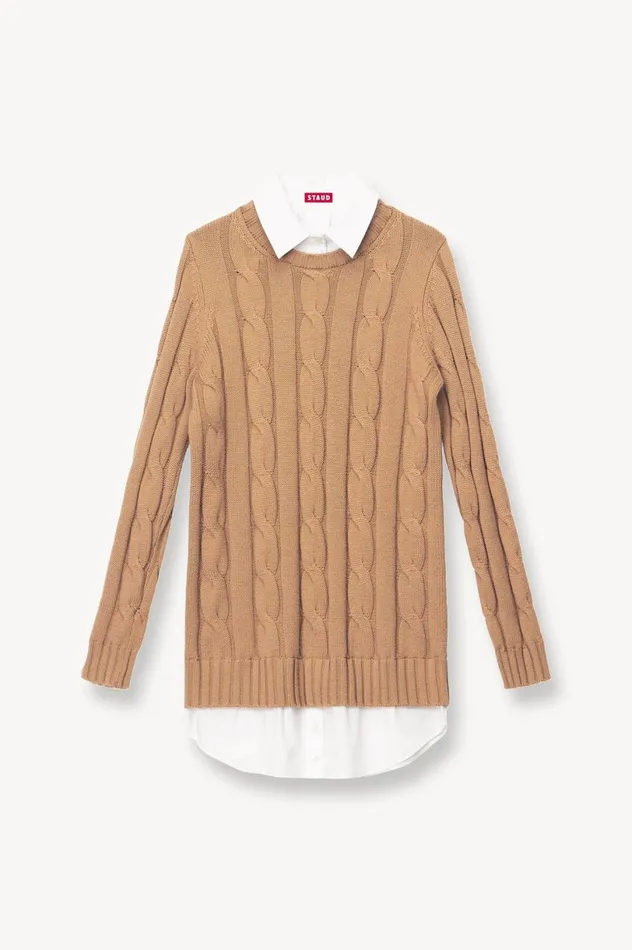 Women Dresses STAUD STAUD ALDRIN DRESS CAMEL WHITE Women Dresses STAUD STAUD ALDRIN DRESS CAMEL WHITE