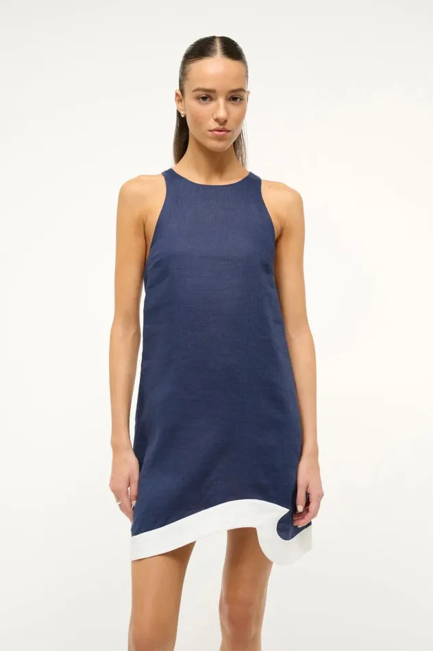 Women Dresses STAUD STAUD ALLORI DRESS NAVY WHITE Women Dresses STAUD STAUD ALLORI DRESS NAVY WHITE