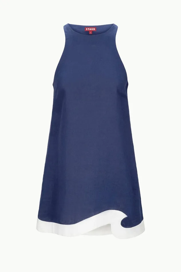 Women Dresses STAUD STAUD ALLORI DRESS NAVY WHITE Women Dresses STAUD STAUD ALLORI DRESS NAVY WHITE
