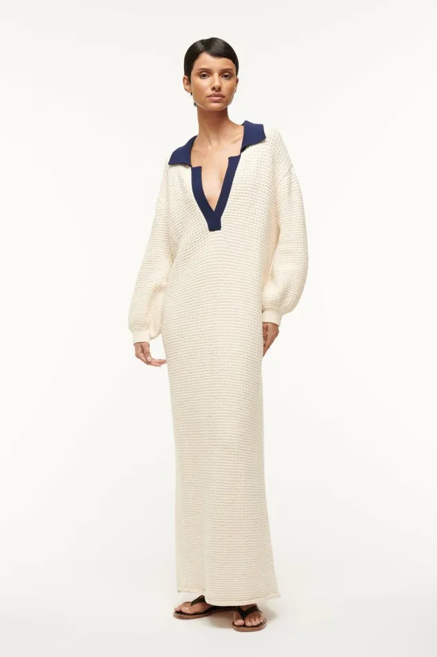 Women Dresses STAUD STAUD ALTEA DRESS IVORY NAVY