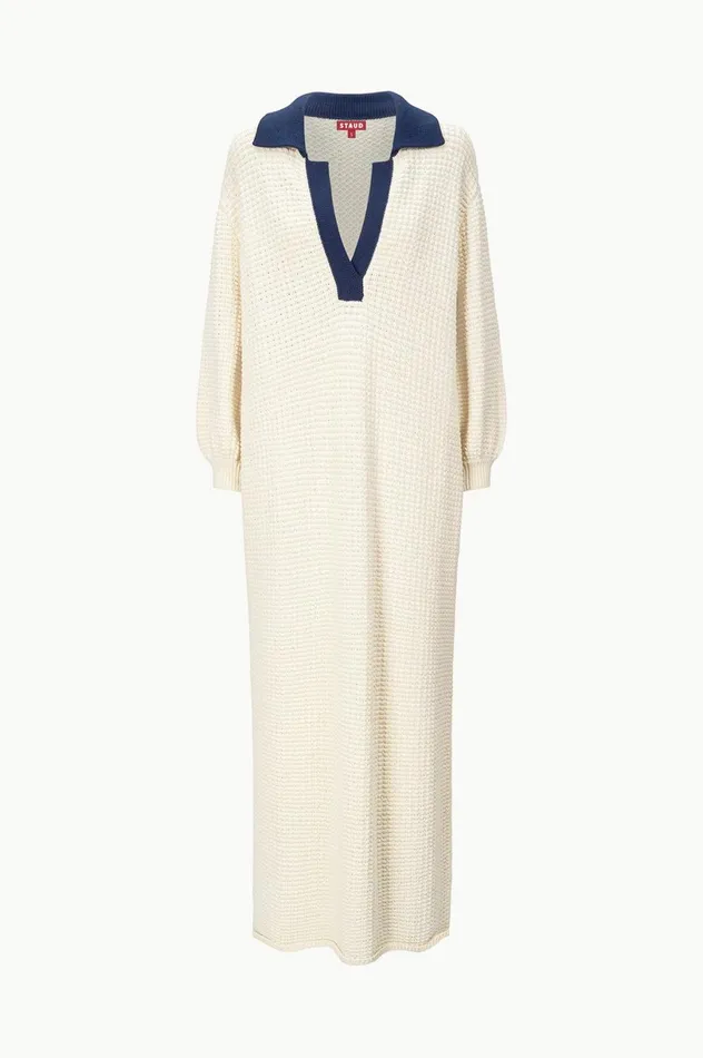 Women Dresses STAUD STAUD ALTEA DRESS IVORY NAVY Women Dresses STAUD STAUD ALTEA DRESS IVORY NAVY