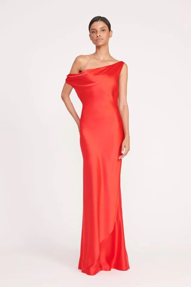 Women Dresses STAUD STAUD ASHANTI DRESS RED ROSE Women Dresses STAUD STAUD ASHANTI DRESS RED ROSE