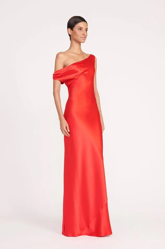 Women Dresses STAUD STAUD ASHANTI DRESS RED ROSE Women Dresses STAUD STAUD ASHANTI DRESS RED ROSE