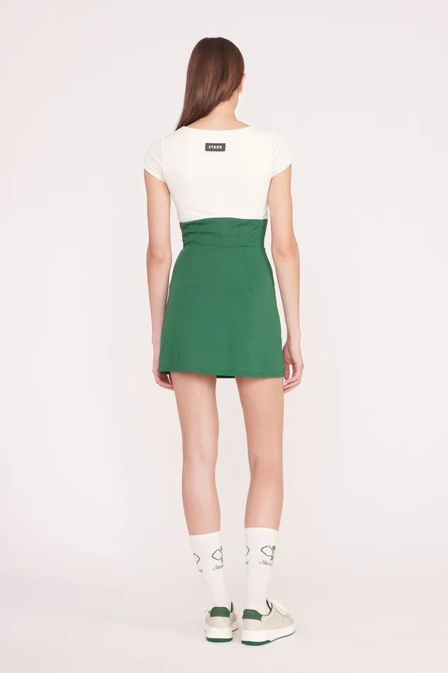 Women Dresses STAUD STAUD BACKSPIN DRESS COURT GREEN IVORY Women Dresses STAUD STAUD BACKSPIN DRESS COURT GREEN IVORY
