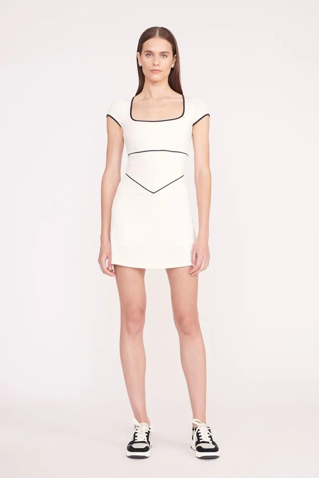 Women Dresses STAUD STAUD BACKSPIN DRESS IVORY BLACK