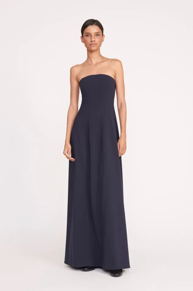 Women Dresses STAUD STAUD BENJAMIN DRESS NAVY Women Dresses STAUD STAUD BENJAMIN DRESS NAVY