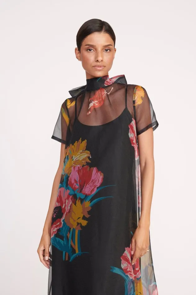 Women Dresses STAUD STAUD CALLUNA DRESS FIRST BLOOM NIGHT Women Dresses STAUD STAUD CALLUNA DRESS FIRST BLOOM NIGHT