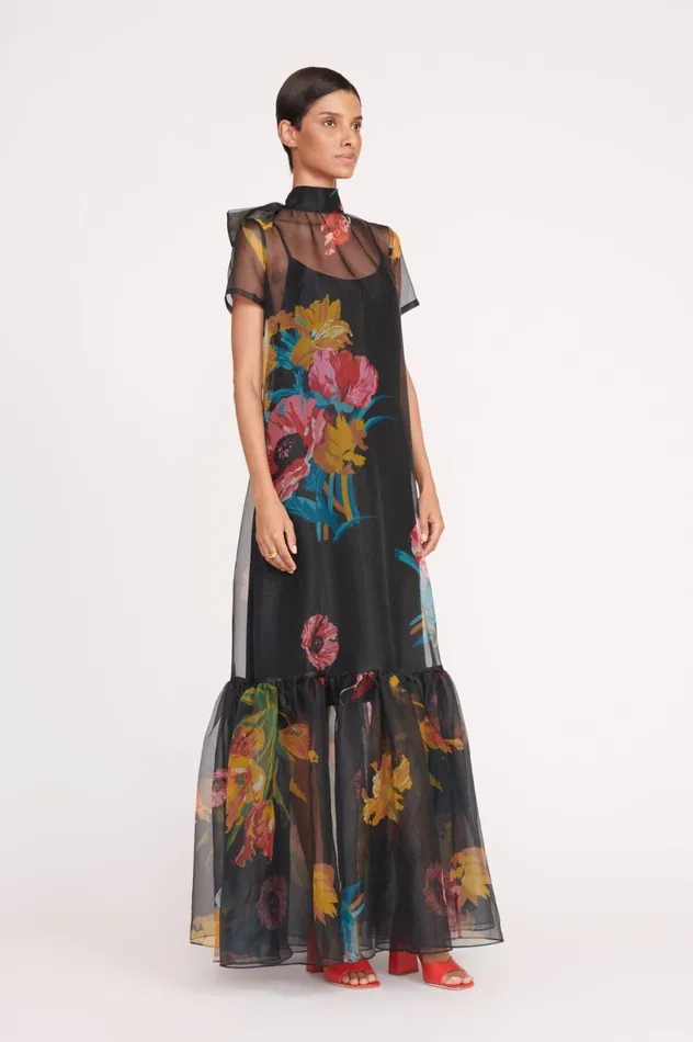 Women Dresses STAUD STAUD CALLUNA DRESS FIRST BLOOM NIGHT Women Dresses STAUD STAUD CALLUNA DRESS FIRST BLOOM NIGHT