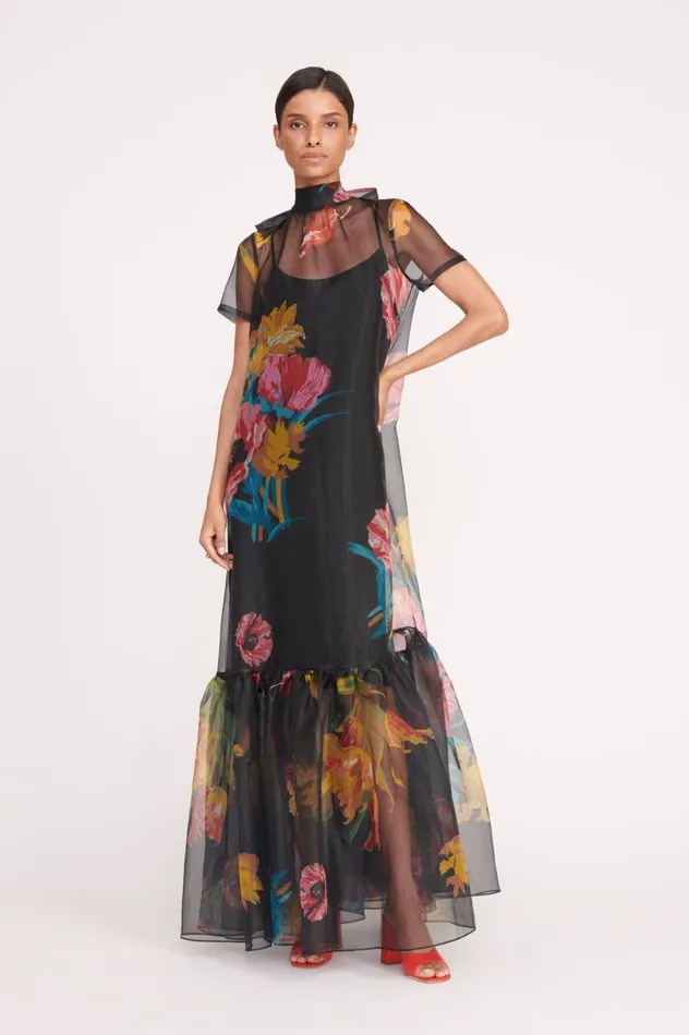 Women Dresses STAUD STAUD CALLUNA DRESS FIRST BLOOM NIGHT Women Dresses STAUD STAUD CALLUNA DRESS FIRST BLOOM NIGHT