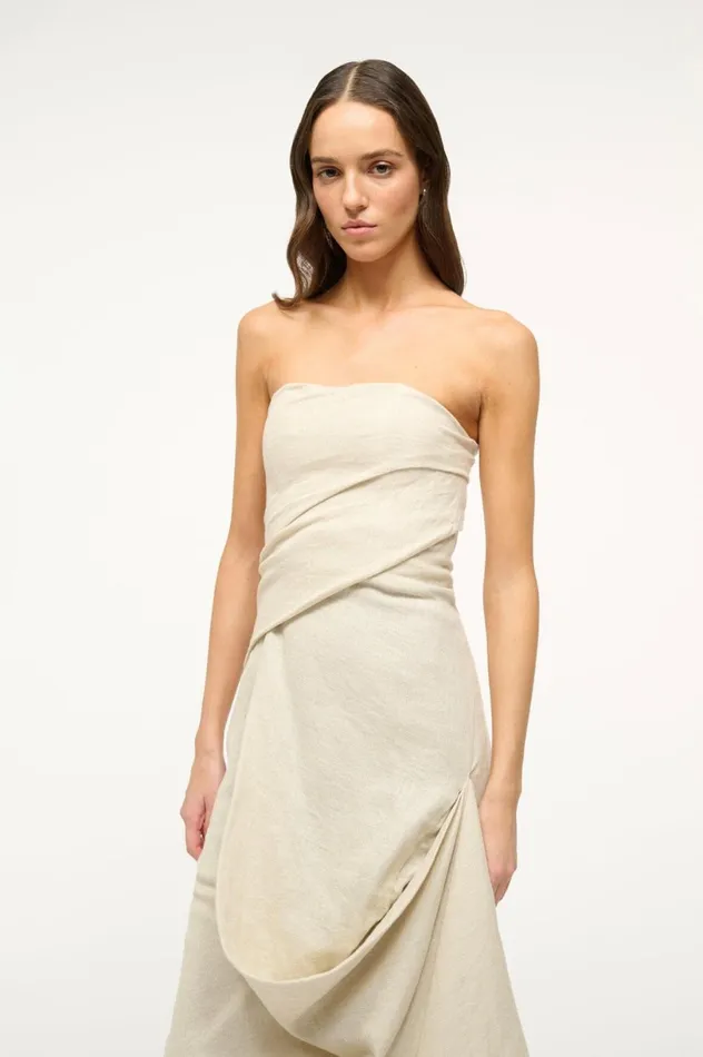 Women Dresses STAUD STAUD CARAVAGGIO DRESS NATURAL Women Dresses STAUD STAUD CARAVAGGIO DRESS NATURAL