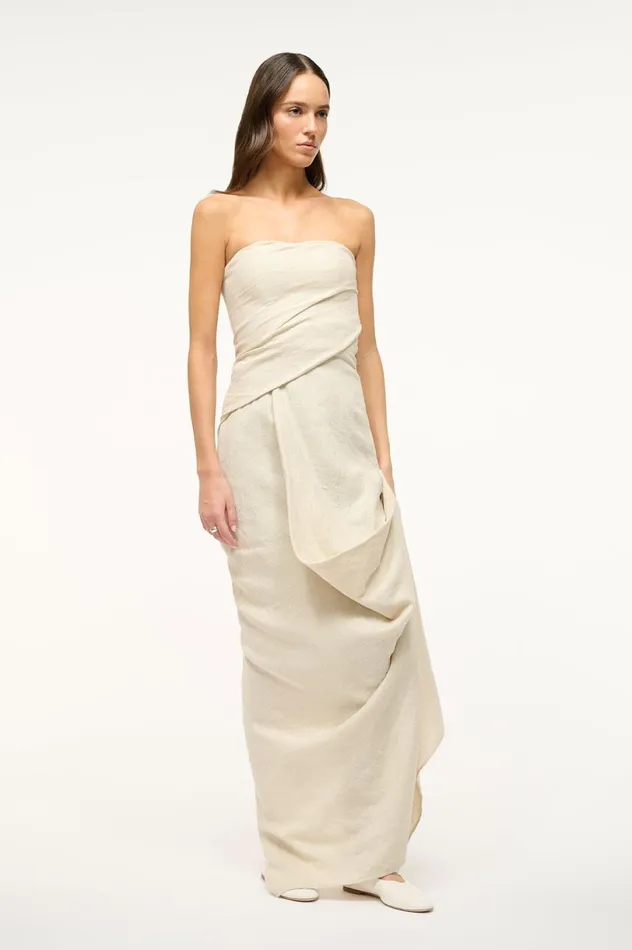 Women Dresses STAUD STAUD CARAVAGGIO DRESS NATURAL Women Dresses STAUD STAUD CARAVAGGIO DRESS NATURAL