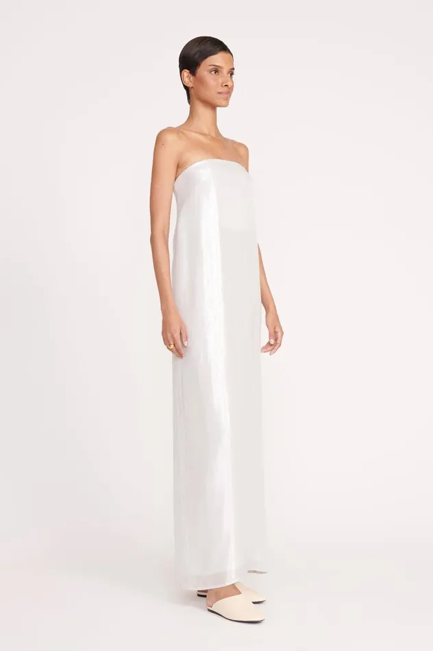 Women Dresses STAUD STAUD CASEY DRESS SILVER Women Dresses STAUD STAUD CASEY DRESS SILVER