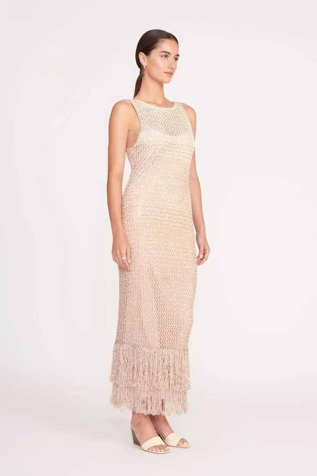Women Dresses STAUD STAUD CONSTANZA DRESS BEIGE MULTI Women Dresses STAUD STAUD CONSTANZA DRESS BEIGE MULTI