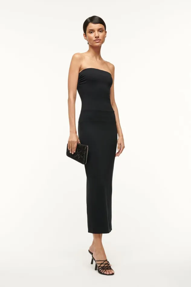 Women Dresses STAUD STAUD CORTONA DRESS BLACK Women Dresses STAUD STAUD CORTONA DRESS BLACK