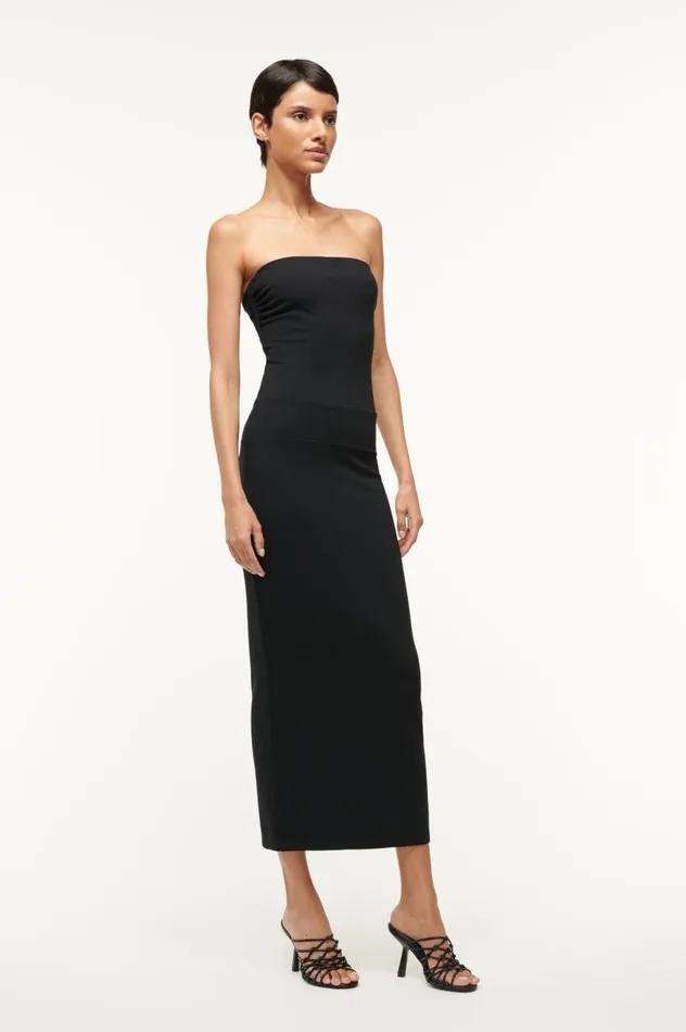 Women Dresses STAUD STAUD CORTONA DRESS BLACK Women Dresses STAUD STAUD CORTONA DRESS BLACK