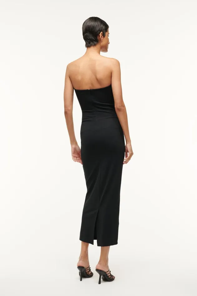 Women Dresses STAUD STAUD CORTONA DRESS BLACK Women Dresses STAUD STAUD CORTONA DRESS BLACK