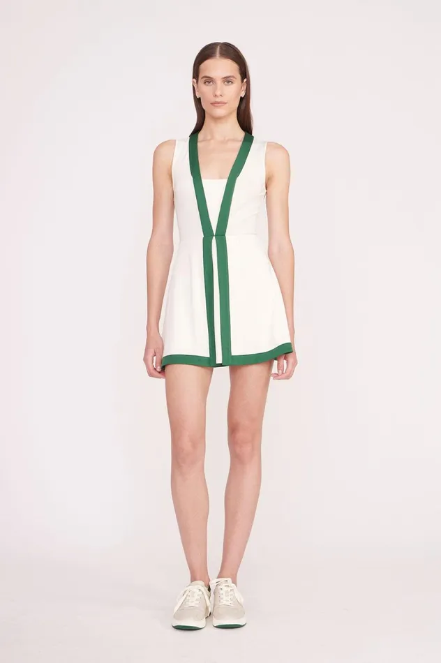 Women Dresses STAUD STAUD CROSSCOURT DRESS IVORY COURT GREEN
