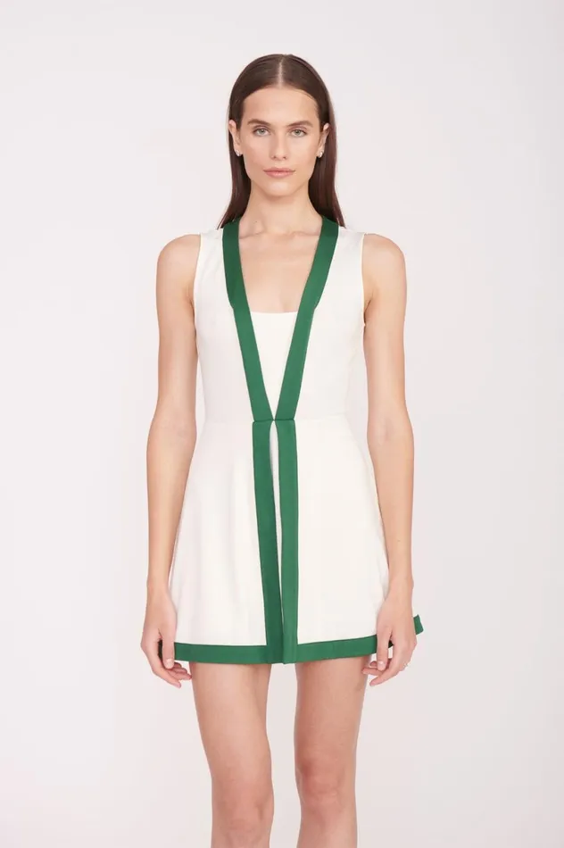 Women Dresses STAUD STAUD CROSSCOURT DRESS IVORY COURT GREEN Women Dresses STAUD STAUD CROSSCOURT DRESS IVORY COURT GREEN