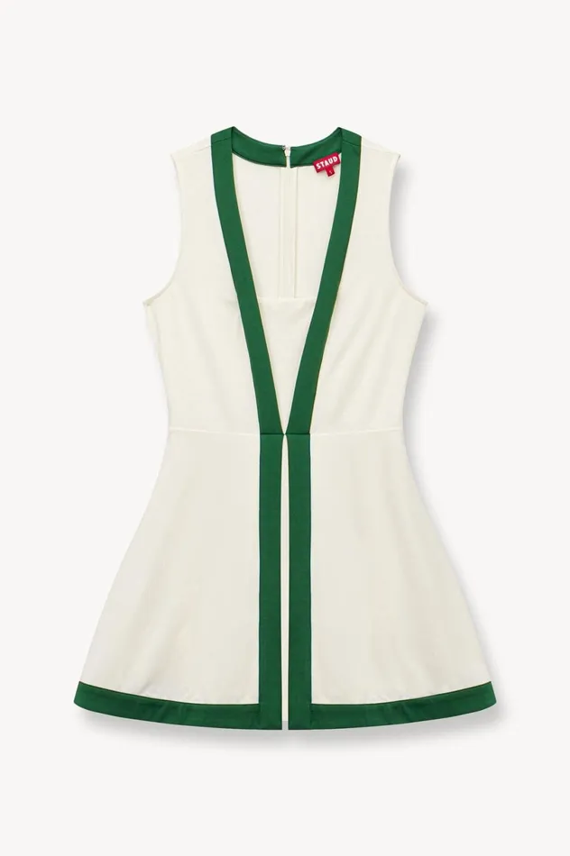 Women Dresses STAUD STAUD CROSSCOURT DRESS IVORY COURT GREEN Women Dresses STAUD STAUD CROSSCOURT DRESS IVORY COURT GREEN