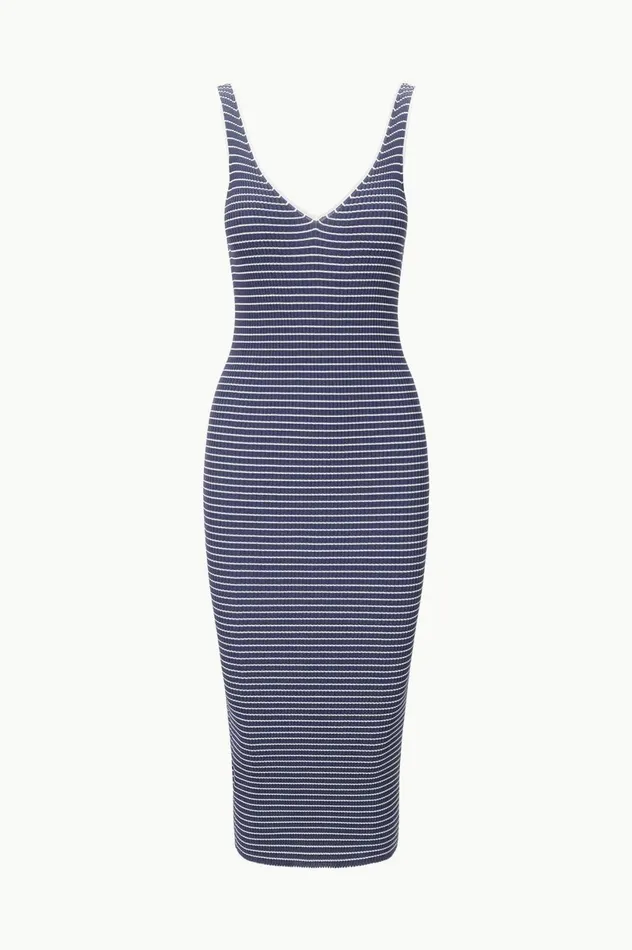 Women Dresses STAUD STAUD DANA DRESS NAVY MICRO STRIPE Women Dresses STAUD STAUD DANA DRESS NAVY MICRO STRIPE