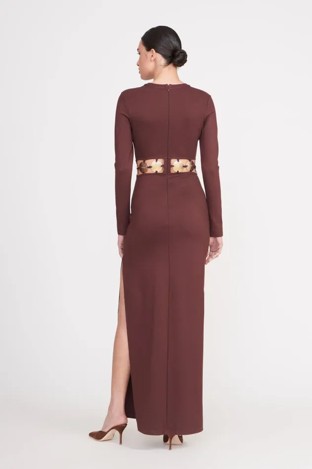 Women Dresses STAUD STAUD DELPHINE DRESS DARK CHOCOLATE Women Dresses STAUD STAUD DELPHINE DRESS DARK CHOCOLATE