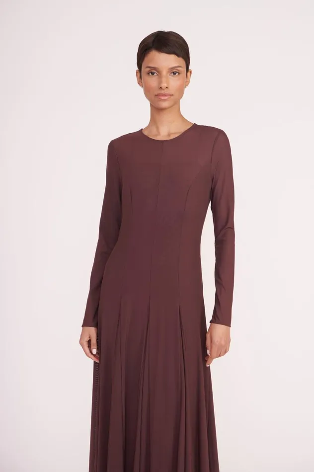 Women Dresses STAUD STAUD DONOVAN DRESS BARK Women Dresses STAUD STAUD DONOVAN DRESS BARK