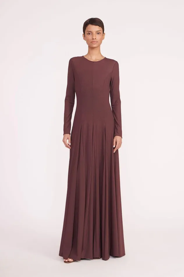 Women Dresses STAUD STAUD DONOVAN DRESS BARK Women Dresses STAUD STAUD DONOVAN DRESS BARK