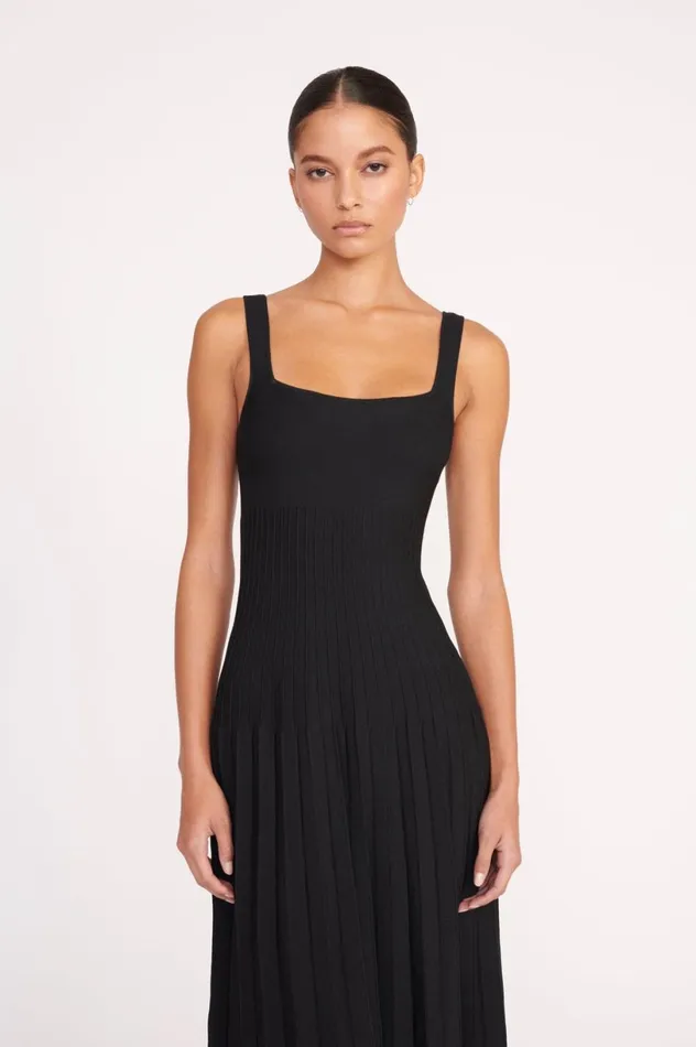 Women Dresses STAUD STAUD ELLISON DRESS BLACK Women Dresses STAUD STAUD ELLISON DRESS BLACK